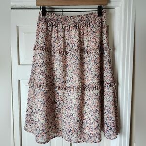 Flowy Floral Women's Midi Skirt